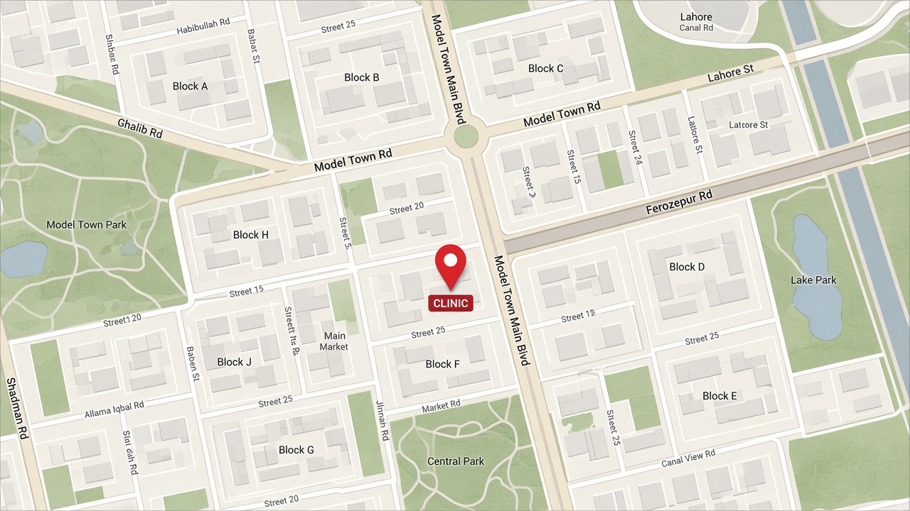 Dr Naeem Lodhi Clinic location in Dharampura, Lahore